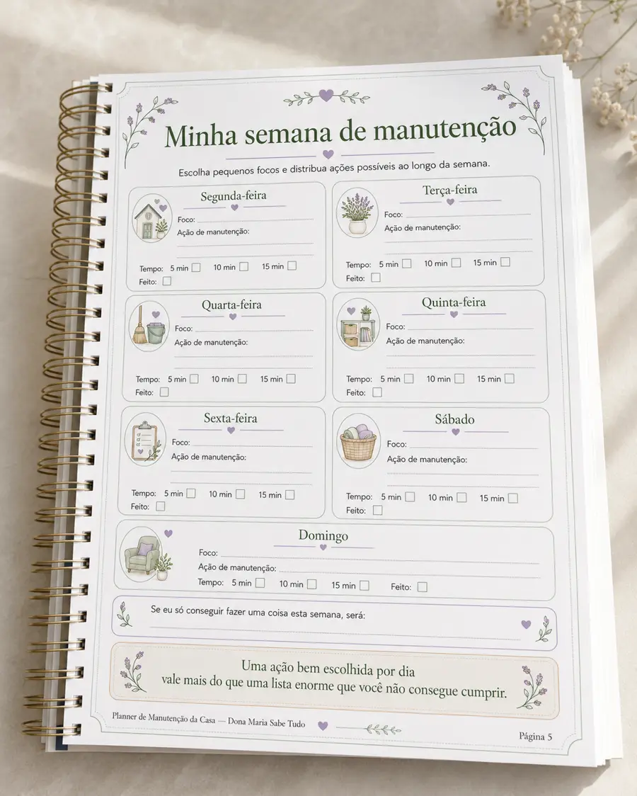 Planner de Manutenção da Casa
